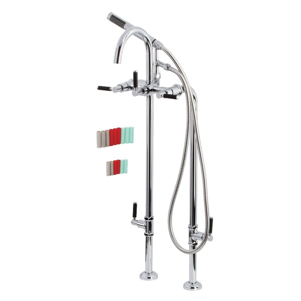 Aqua Vintage CCK8101DKL Freestanding Tub Faucet with Supply Line, Stop Valve, Polished Chrome CCK8101DKL - main